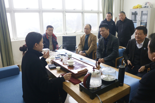 评审专家一行现场考察孵化基地学生茶艺演示